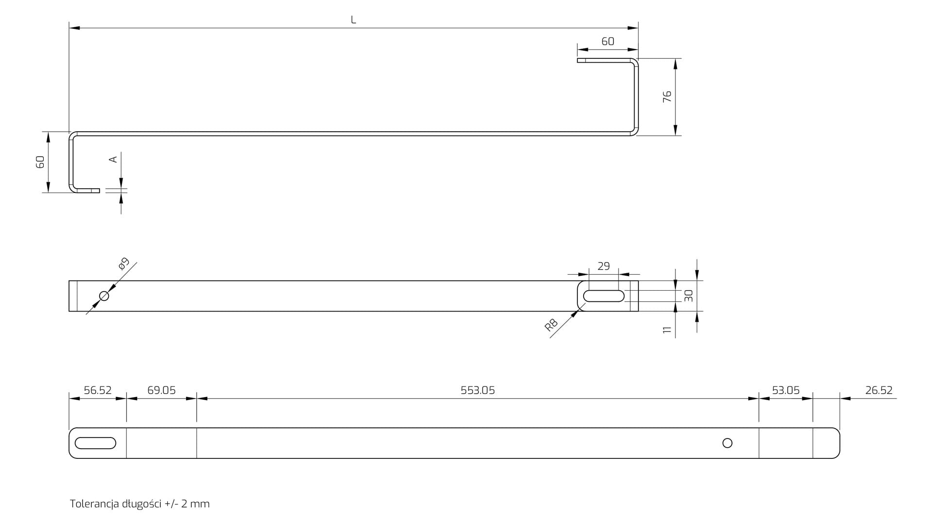 UD-C-S-560-N – DC3 L560 nicht verstellbare Dachhalterung — 3